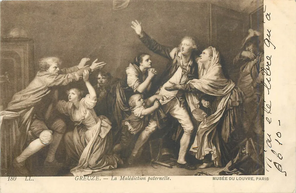 Die väterliche Verfluchung — Werk von Greuze — Musée du Louvre, Paris - Vorderseite