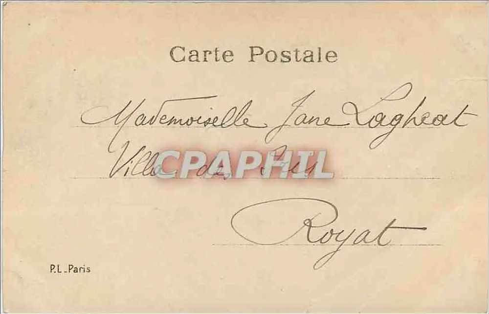 Mulher com gato — Paris, 1905 — Matemoiselle Jane Vagheat - Verso