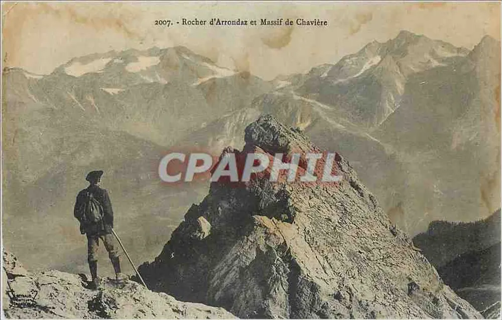 Rocher d'Arrondaz and Chavière Massif — Alpine View — Publisher Impr. Carte Tâle - Front