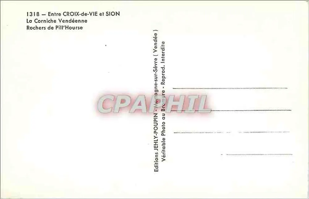 Rochers de Pill’Hourse — Zwischen CROIX-DE-VIE und SION — Editions JEHLY-POUPIN - Rückseite