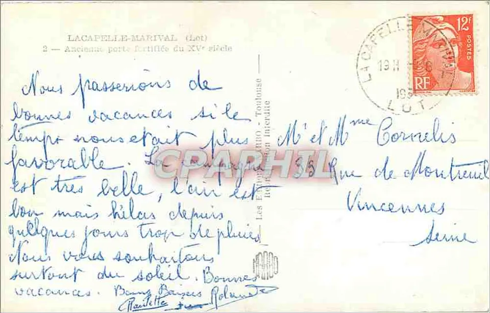Lacapelle-Marival (Lot) — Alte befestigte Tür des 15. Jahrhunderts — Narko - Rückseite