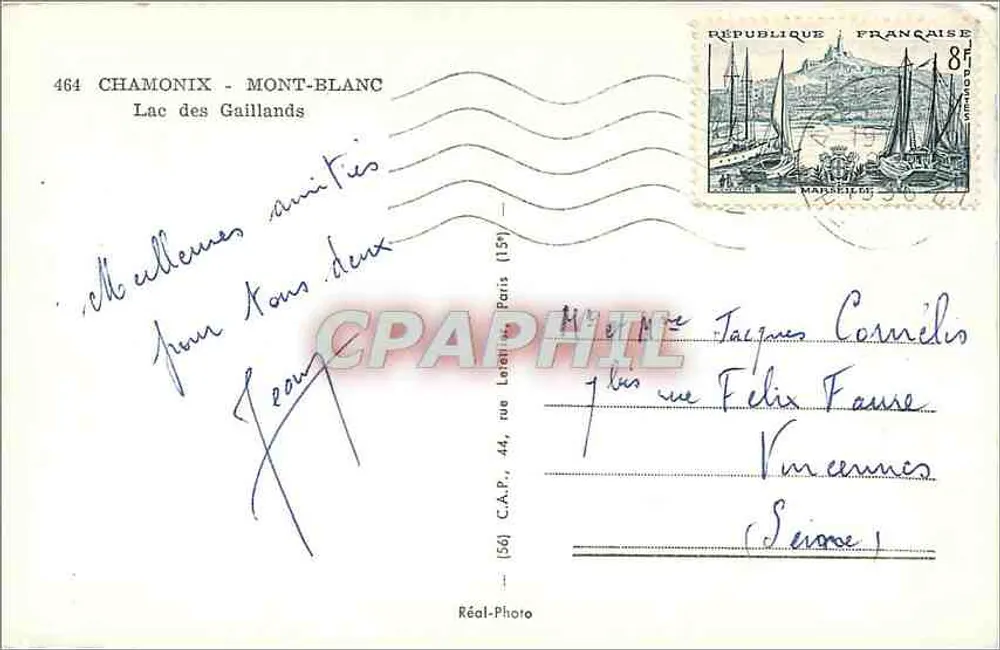 Lago dos Gaillands — Chamonix-Mont-Blanc — C.A.P. (464) - Verso