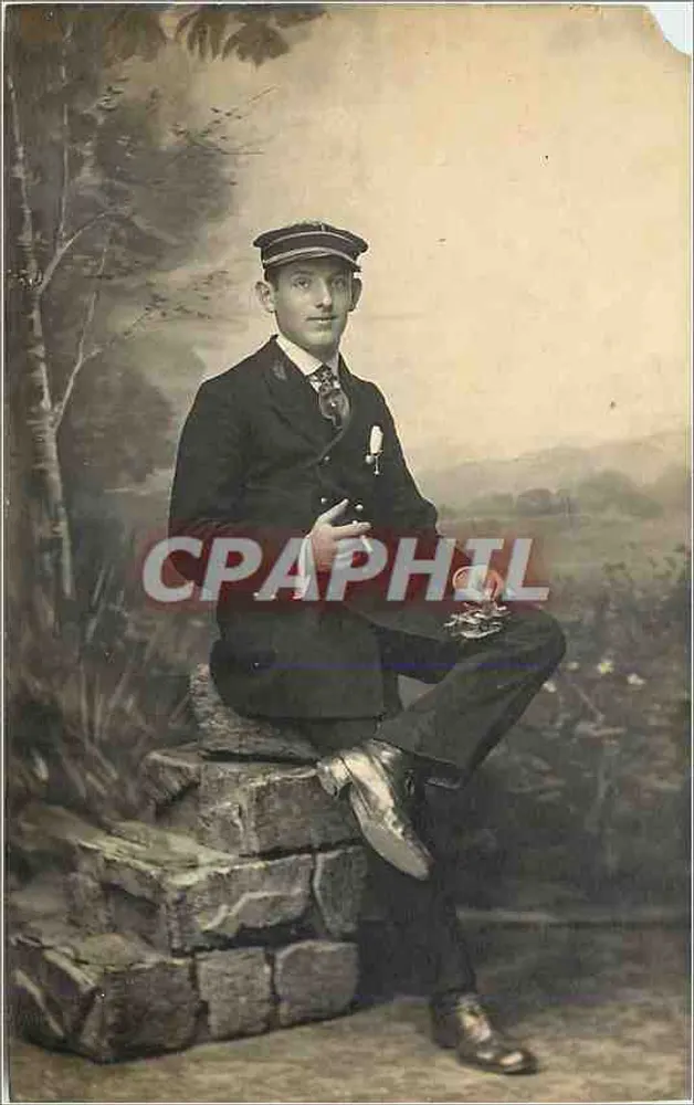 Young man in sailor costume — studio — Photographic Artiste, 83 Rue Grille à Dijon - Front