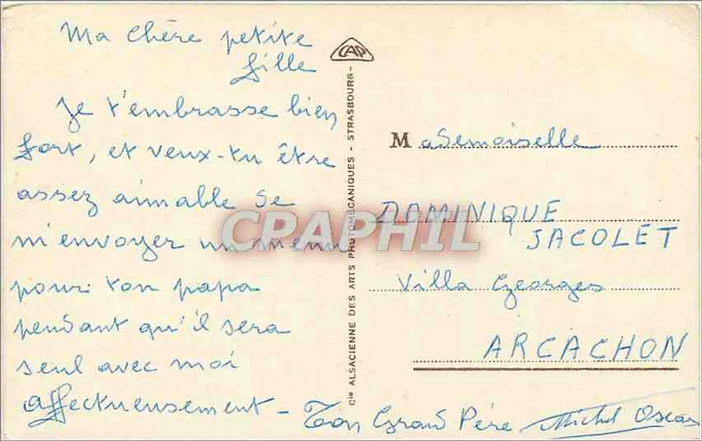 NICE - Jardins do Rei Albert Ier — Bilhete postal antigo n°409, editor ARB - Verso