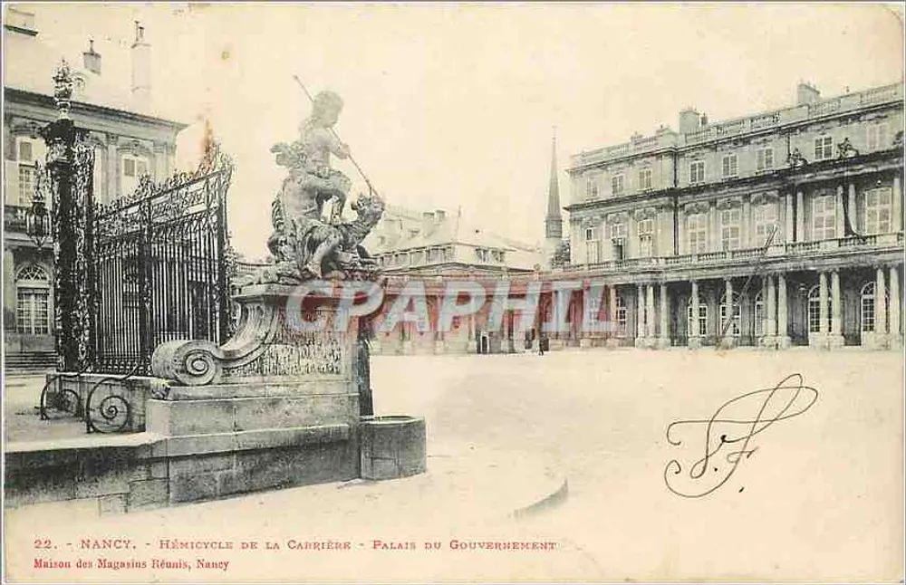 Nancy - Hémicycle de la Carrière - Palais du Gouvernement - Maison des Magasins Réunis - Vorderseite