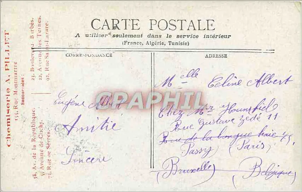 Fontainebleau - Jardin de Diane — Verleger: Étacheck, Paris - Rückseite