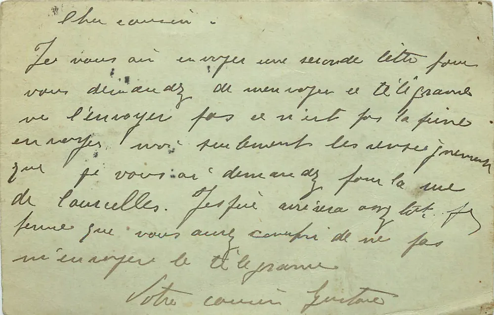 Lettre manuscrite — France — éditeur inconnu, n° de série non visible - Awers