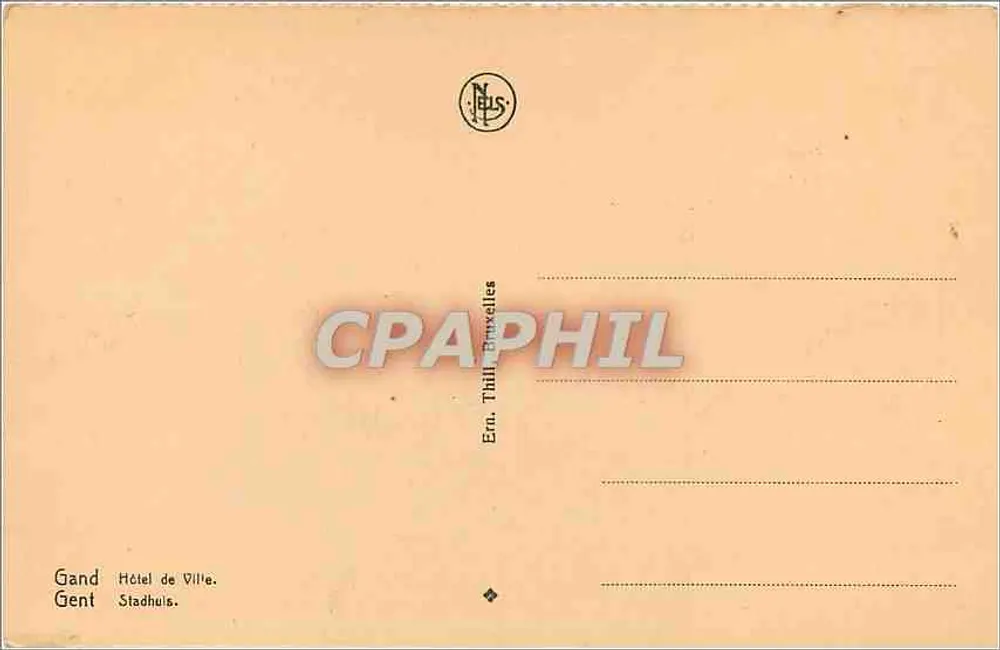 Gand — Hôtel de Ville — Ern. Thill, Bruxelles - Verso