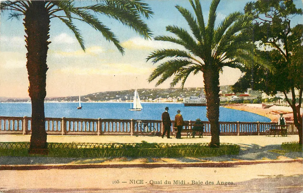 Nice - Quai du Midi - Baie des Anges — Editor Baylone Frères, n° 105 - Frente