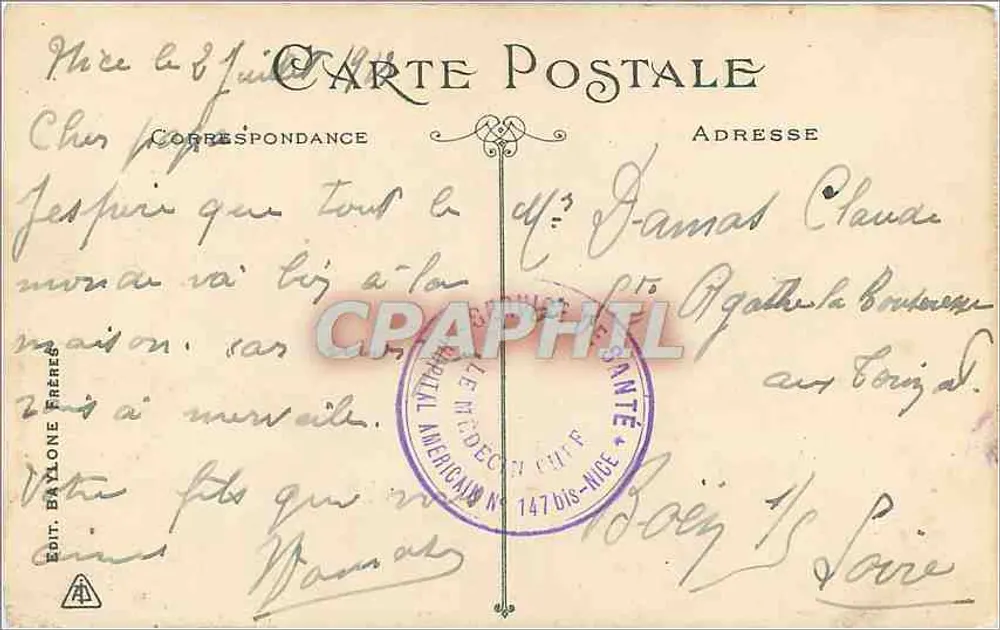 NICE - Promenade des Anglais et Jetée Promenade — Éd. Baylone, n°103 - Verso