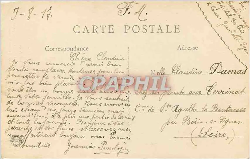 Lyon - Catedral de São João — construção iniciada em torno de 1110 — editor não identificado, número de série 11 - Verso
