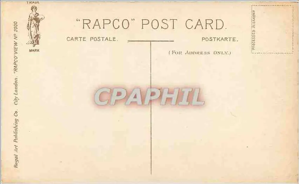 Torre de Londres — vista panorâmica — Rapco Art Publishing Co. - Verso