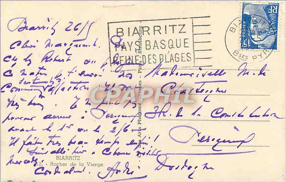 Rocher de la Vierge — Biarritz — editor CAP - Verso