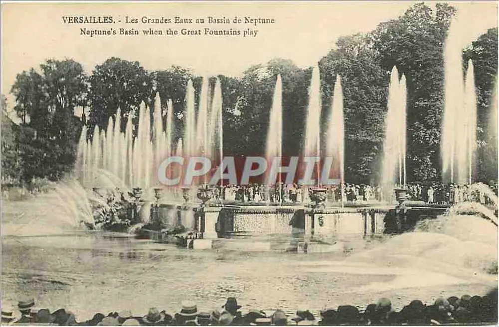 Versailles - Ansicht der Großen Wasserstelle am Neptunbecken — Edition Gossé, 9 Rue Gossé, Versailles - Vorderseite