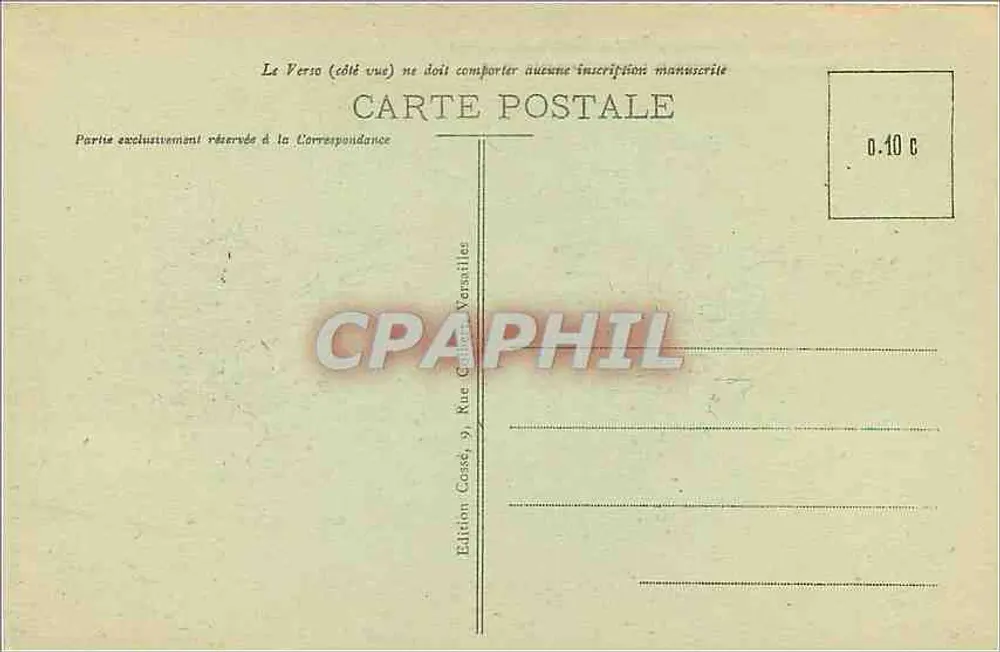 Versailles - Ansicht der Großen Wasserstelle am Neptunbecken — Edition Gossé, 9 Rue Gossé, Versailles - Rückseite