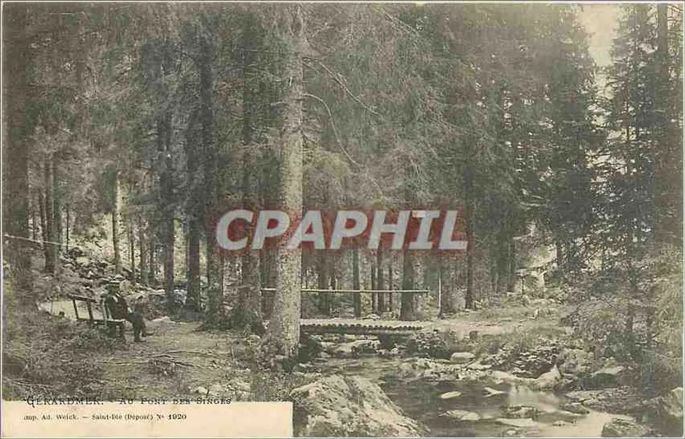 Gérardmer — No Ponte dos Macacos — Ad. Walck, Saint-Dié (Bipport) N° 1920 - Frente