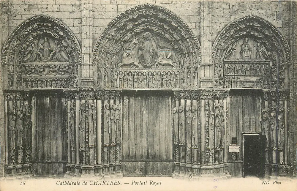 Cattedrale di CHARTRES — Portale Reale — ND Phot - Recto