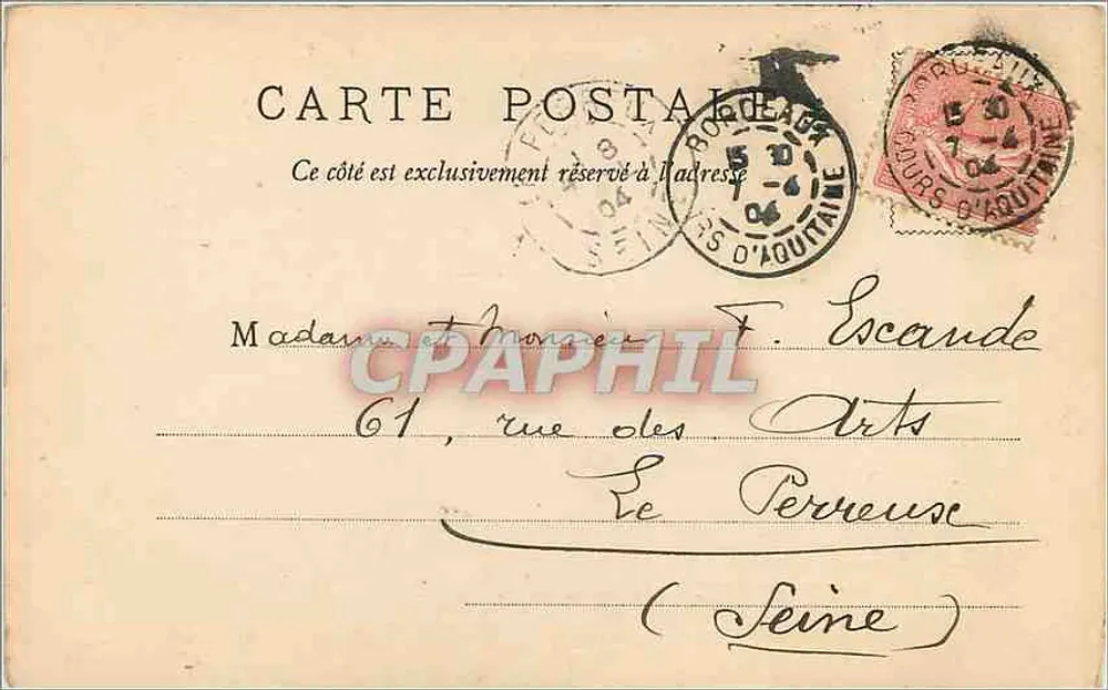 Bordeaux — Il Ponte di pietra — editore non identificato, n. di serie 3 - Verso