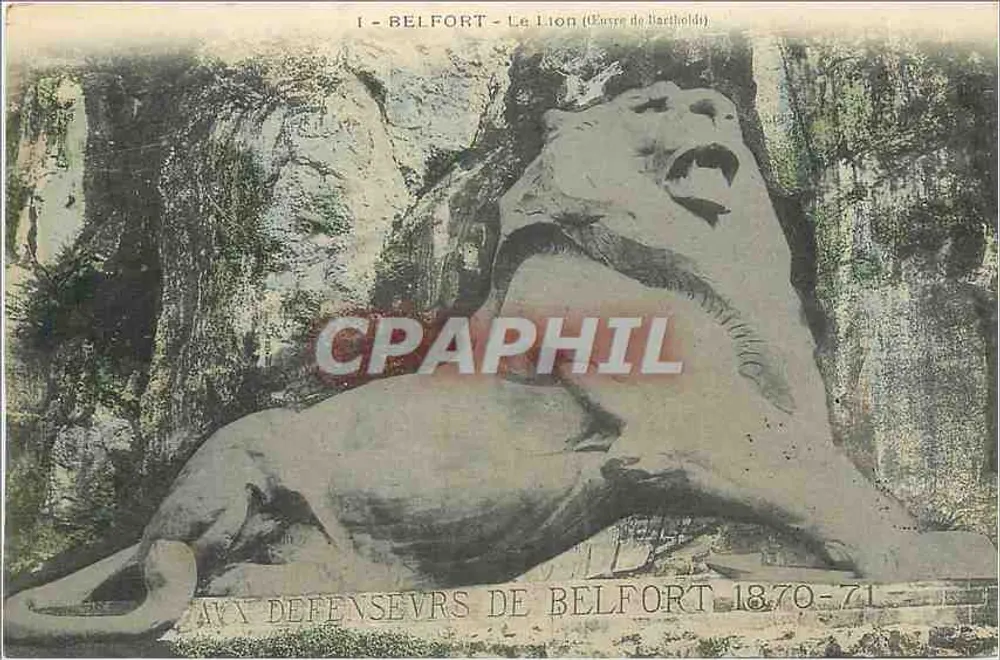 Belfort - O Leão (Obra de Bartholdi) — Monumento aos Defensores de Belfort 1870-71 - Frente