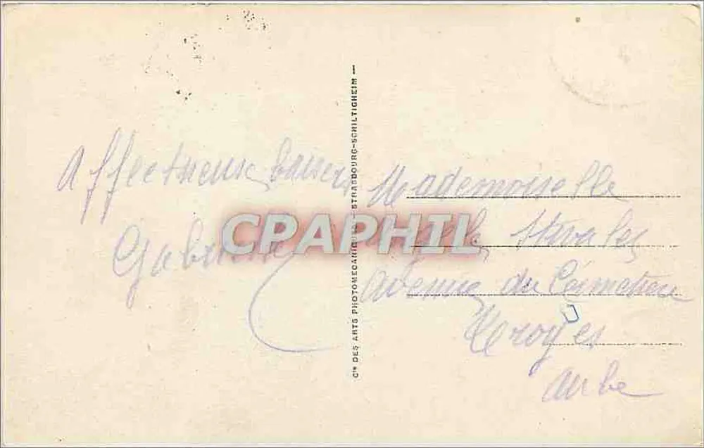 Estrasburgo — A Catedral — Editor C. Schiltigheim, n° 169 - Verso
