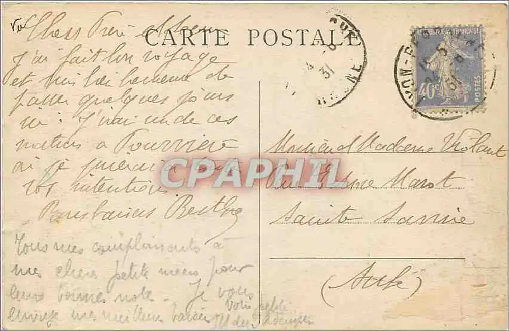 Lyon ilustrado — Panorama sobre a Saône — M.F. n°25 - Verso