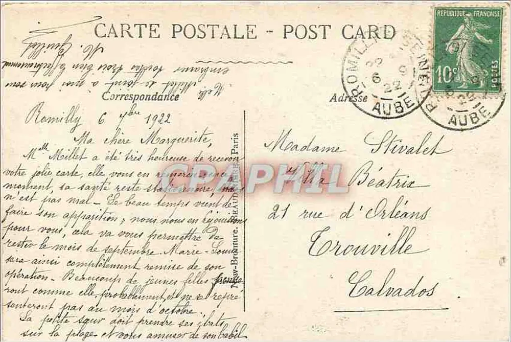 Ruines de Reims — Place Royale, statue de Louis XV — éditeur : C. L. G. n° 123 - Verso