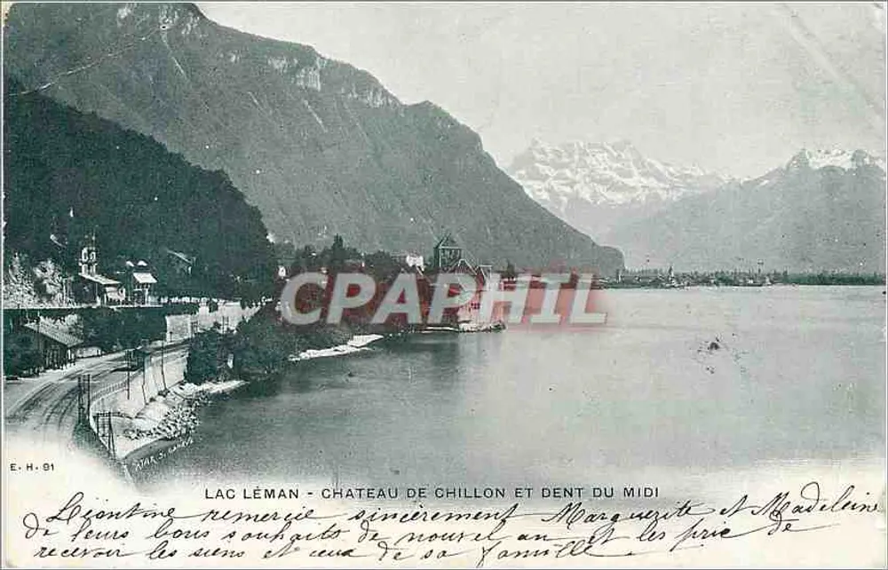 Lago Leman - Castello di Chillon e Dente del Mezzogiorno — E.H. 01 - Recto