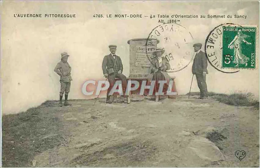 Mont-Dore — A Mesa de Orientação no Cume do Sancy — A Auvergne Pittoresca - Frente