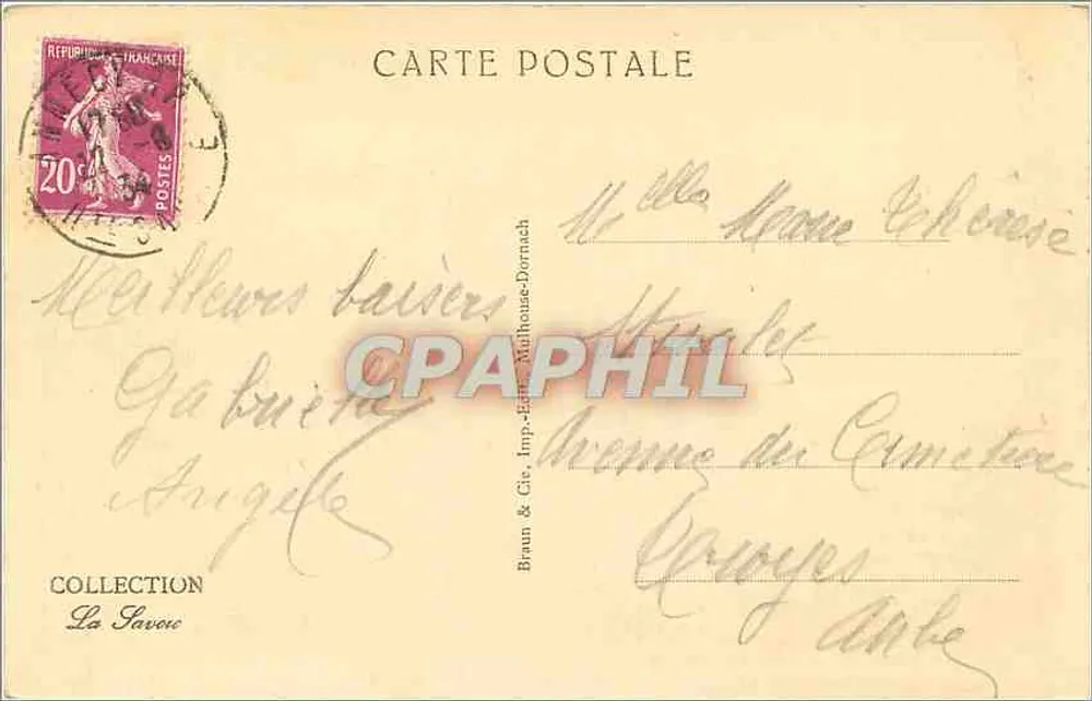 Jezioro Annecy — Burza — Braun & Cie, Drukarnia Dornach - Rewers
