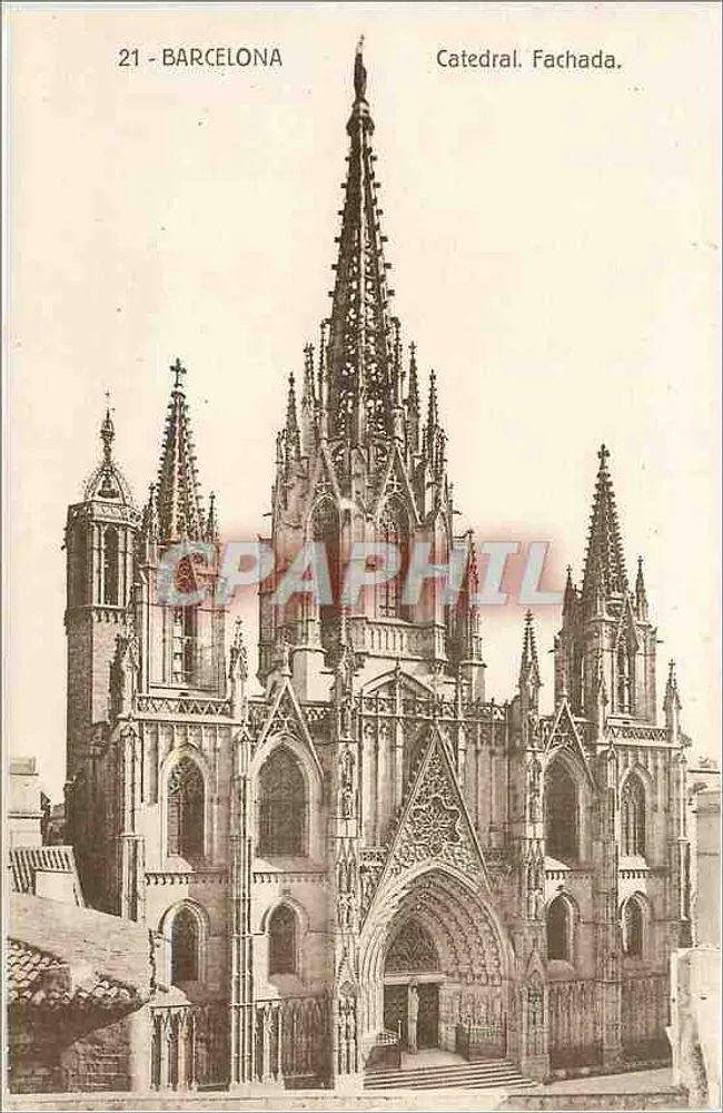 Barcelona — Kathedraal, gevel — Ansichtkaarten Ferguil, n°21 - Voorkant