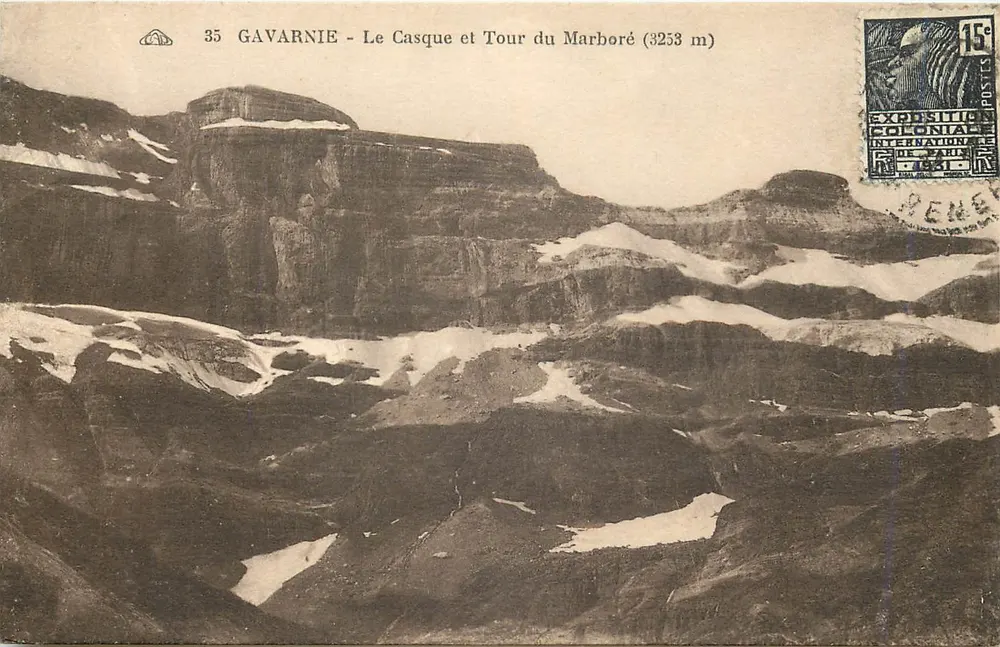 Gavarnie - Le Casque et Tour du Marboré (3253 m) — Éditeur : Gavarnie, n° 35 - Recto