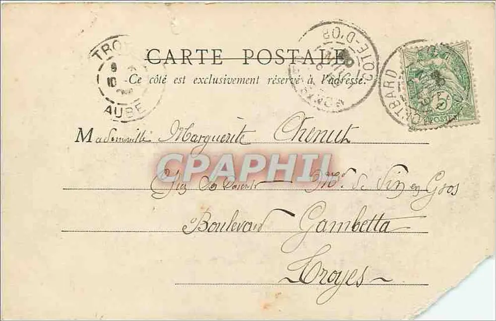 Montbard — The Bridge of the Brenne — unknown publisher, series number not visible - Back