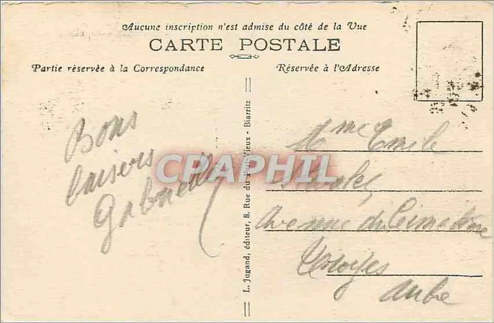 Biarritz — Les Roches du Basta — Exposição Colonial Internacional Paris 1931 - Verso