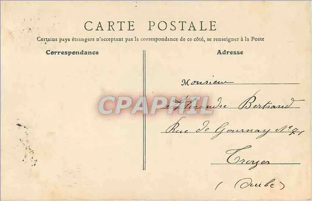 Le Bois de Boulogne en Automne — B. E. Paris, n°9 - Verso