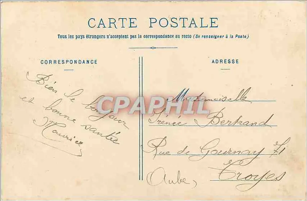 NANCY - Estátua e Praça Stanislas — Edição dos Magasins Réunis, n°7 - Verso