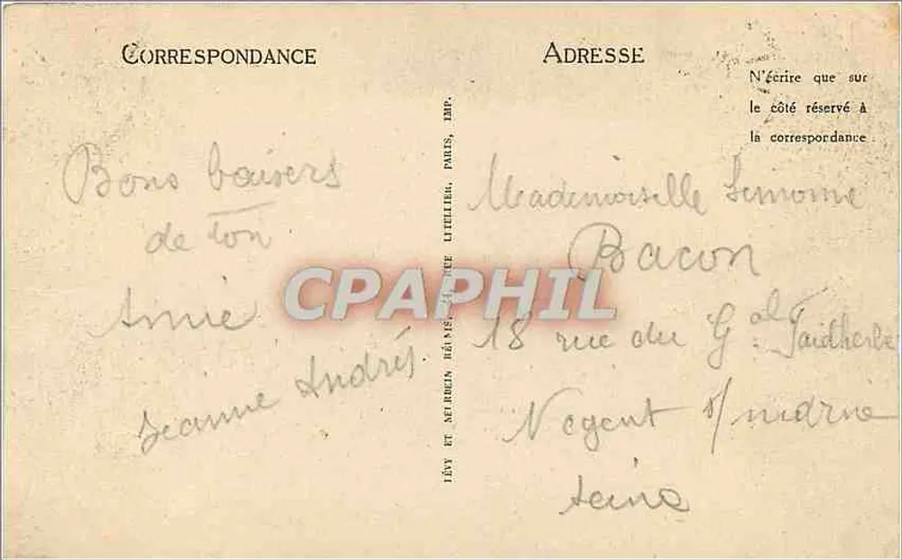 Vichy — Fonte da Grande Grille — J.L. — Editor J.L. n°196 - Verso