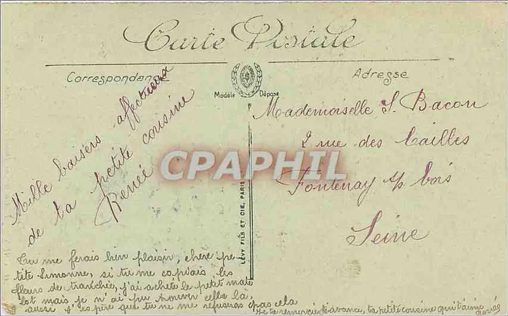 Catedral de Albi — Fachada — Editor G. Lévy, n° 11 - Verso