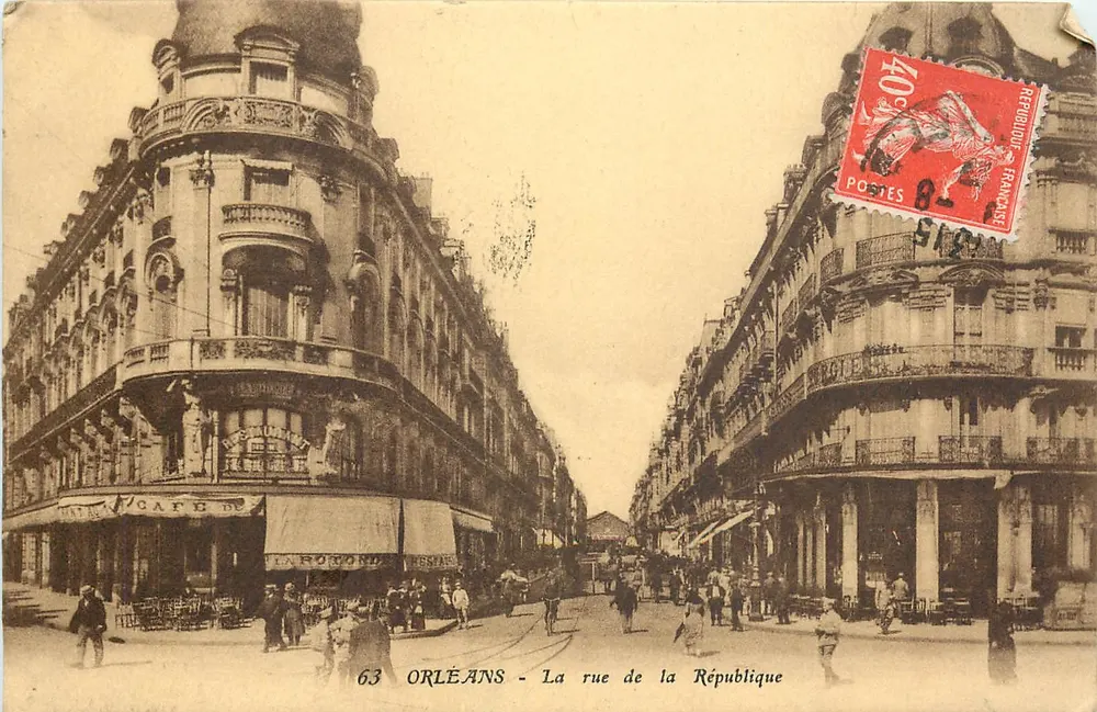 Orléans - A rua da República — editor Arraud et Nozais, n°63 - Frente