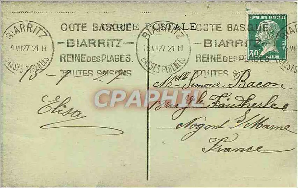 Biarritz - La Loge de Théâtre — C.G. Paris, n° 570 - Verso
