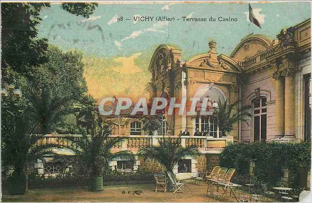 Vichy (Allier) - Terraço do Cassino — B. F. — n° 98 - Frente