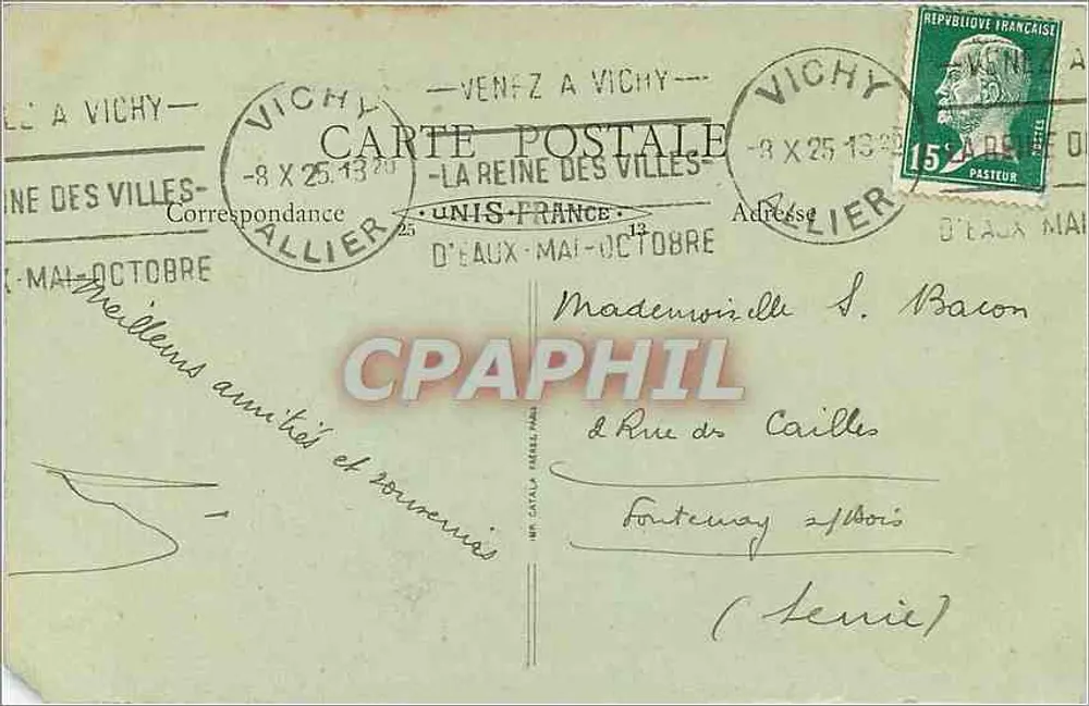 Vichy (Allier) - Terraço do Cassino — B. F. — n° 98 - Verso