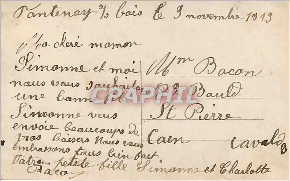 गुलाब का बुकेट — CUEILLIES POUR VOUS — प्रकाशक: Éd. Léonard, संख्या 7517 - पीछे