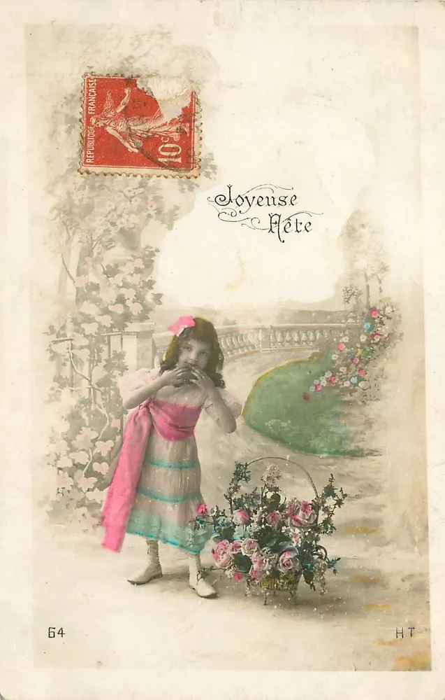 Menina com cesta de flores — 'Joyeuse Note' — HT, n°64 - Frente
