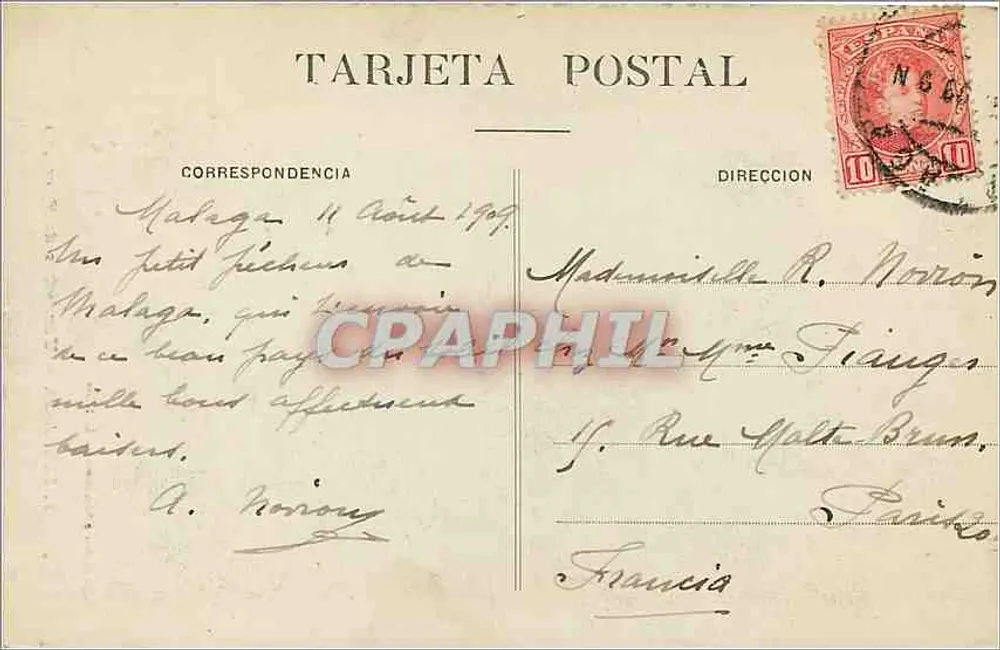 Málaga — Vendedor de Peixe — Edição de los Almacenes de La Plave, n°1 - Verso