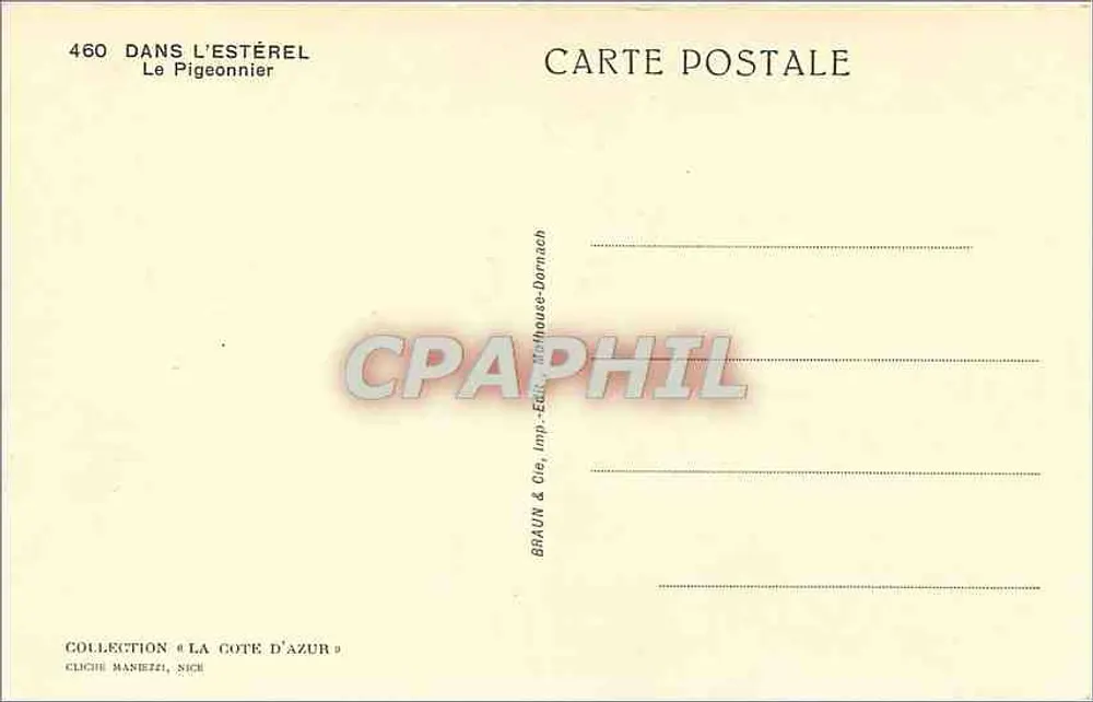 O Pombal — No Estérel — Coleção «A Costa Azul» - Verso