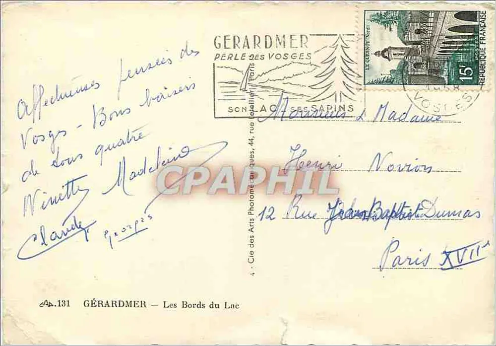 Gérardmer — Os bordos do lago — Cité des Arts Photomécaniques - Verso