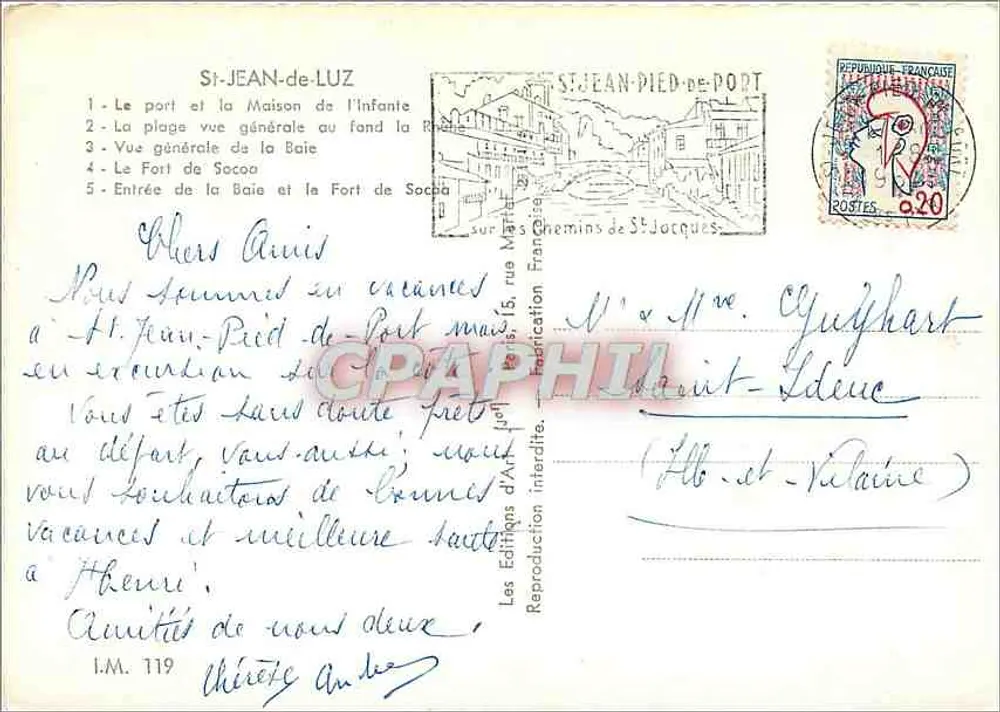St Jean-de-Luz — Panoramablick und Hafen — Éditions d'Art Maritimes - Rückseite