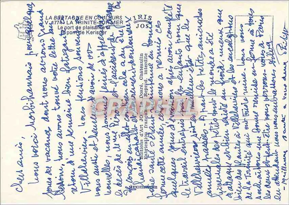 트리니티-sur-메르의 여유 항구 — 항공 사진 — Éditions d'Art Jos. Chateaullin, n° 18 - 뒷면