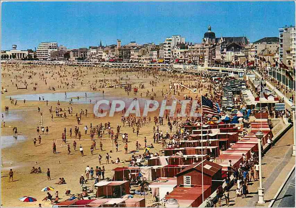 Les Sables d'Olonne (Vendée) — A praia e o dique — ARTA Frères, Nantes - Frente