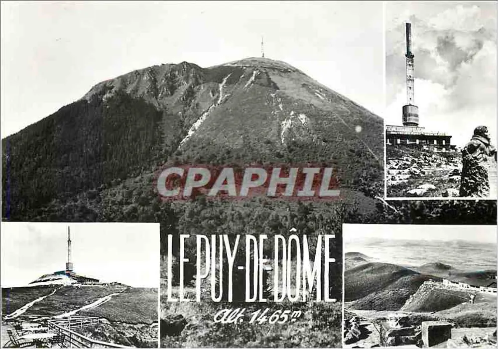 O Puy-de-Dôme — vista panorâmica e monumento do Aviador Renaux — editor Réal-Photo - Frente